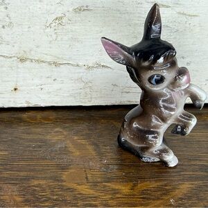Vintage Glazed Ceramic/Porcelain Hand-Painted Donkey Made In Japan